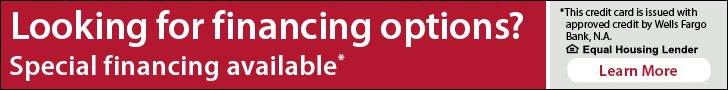 Looking for financing options? Special financing available. This credit card is issued with approved credit by Wells Fargo Bank, N.A. Equal Housing Lender. Learn more.